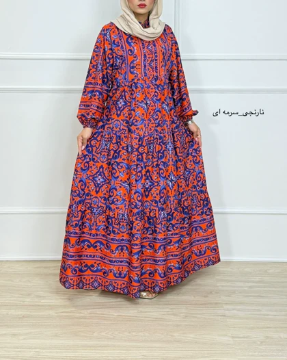 پیراهن ساحلی بلند زنانه کاشی کد 846