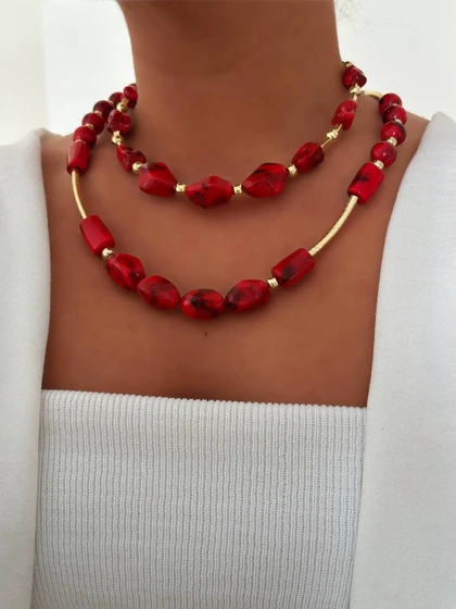 گردنبند سنگی رنگی زارا cp