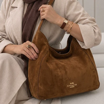 کیف زنانه دوقلو COACH (کوچ) کویین قهوه‌ای جیر