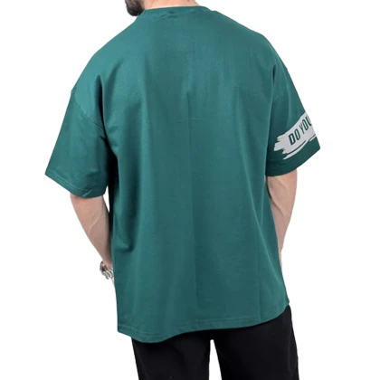 تیشرت آستین کوتاه مردانه سبز دونخ مدل KNOW