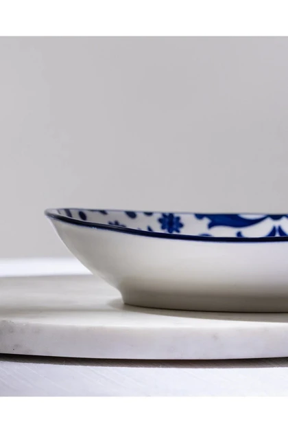 بشقاب سرو Madame Coco مدل Ellis از Bone China - آبی/سفید