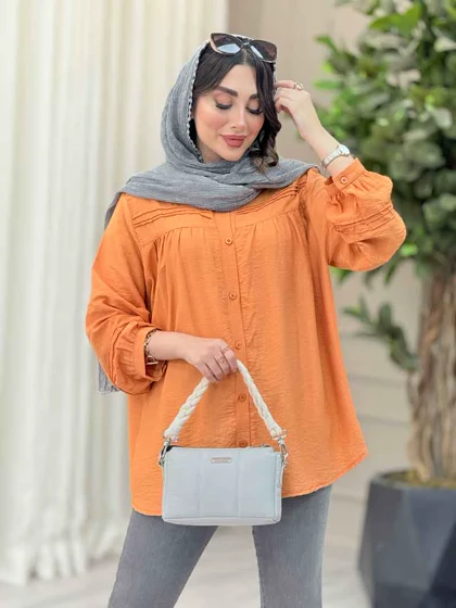 شومیز جلو چین دوخت دار