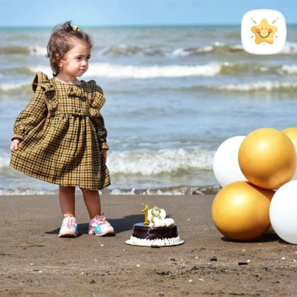 پیراهن دخترانه نوزادی تا 1 سال کشمیر قهوه ای