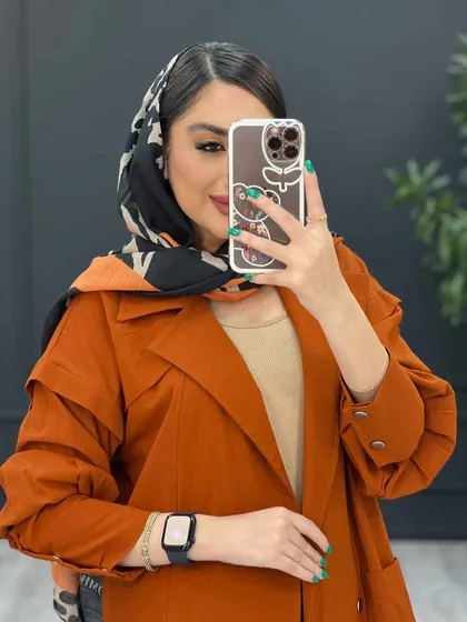 مانتو لینن چهار دکمه سرشونه ژیله دار