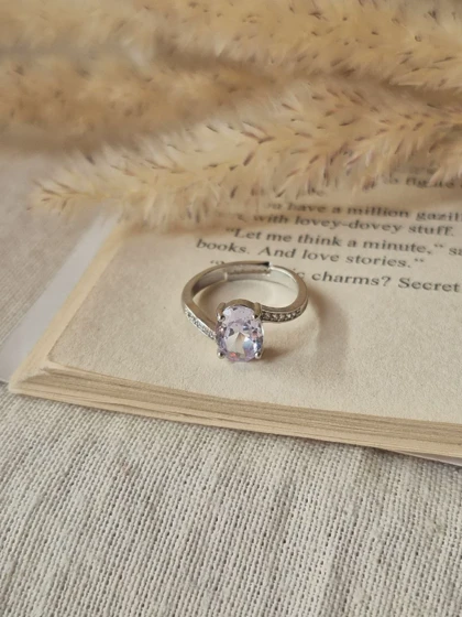 انگشتر جواهری فری سایز موج دار