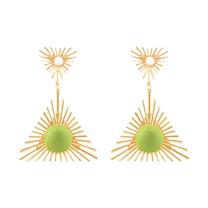 گوشواره زنانه مدل خورشید زمردین