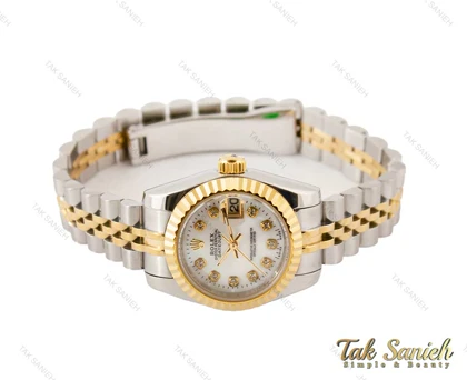 ساعت رولکس دیت جاست زنانه دورنگ طلایی Rolex-3530-S-L
