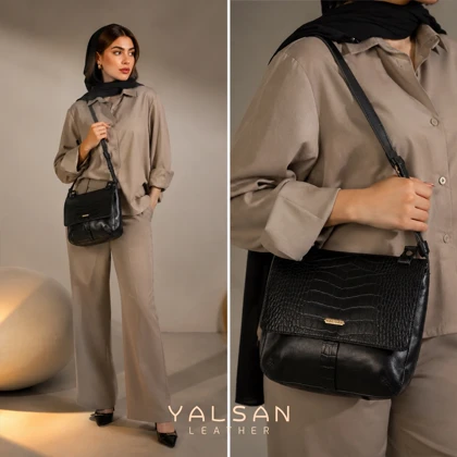 کیف دوشی زنانه چرم یلسان مدل ساینا کد 030-GC
