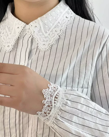 شومیز راه راه سفید کد 5464