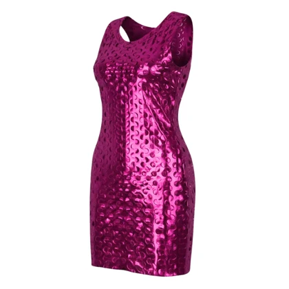 پیراهن زنانه فلسی مدل دیسکویی سرخابی ویتاریتا