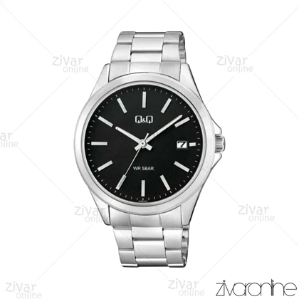 ساعت کیو اند کیو (Q&amp;Q) مردانه نقره ای صفحه مشکی 104568
