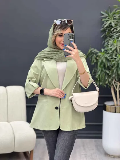 مانتو دو دکمه ثمین