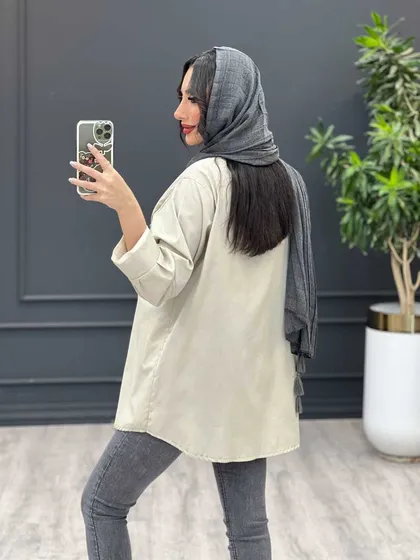 مانتو ترکیبی آستین پیله