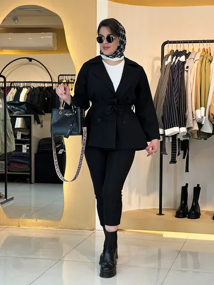 بارانی چهار دکمه مشکی 010208