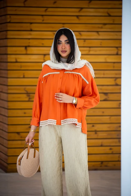 مانتو کرسپو سینه چین خرجکار کنفی