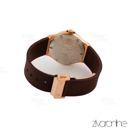 ساعت هابلوت زنانه کلاسیک فیوژن قاب رزگلد تمام نگین صفحه زرشکی 105456