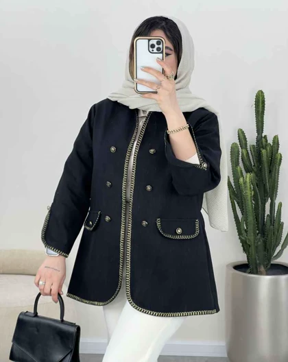 کت نوار دوزی آستین چاک‌دار(5)کد3450