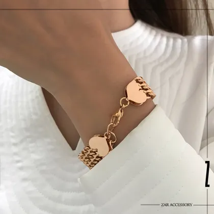 دستبند کارتیه پهن سه لاین