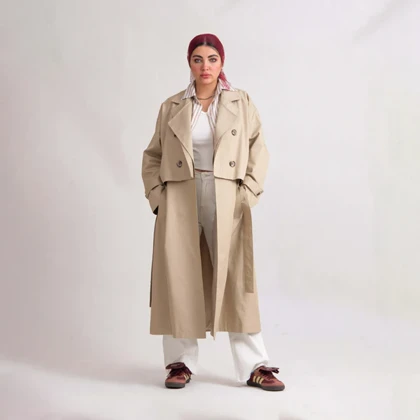 ترنچ کت کرم بژ Kay سه حالته