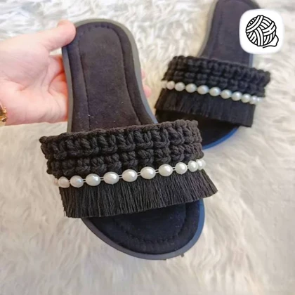 صندل مکرومه بافی زنانه مدل ساینا
