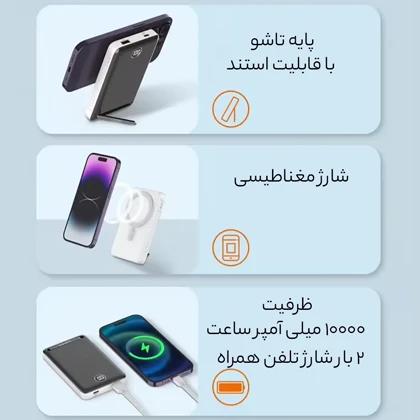 پاور بانک 10000 وایرلس الدنیو PQ17