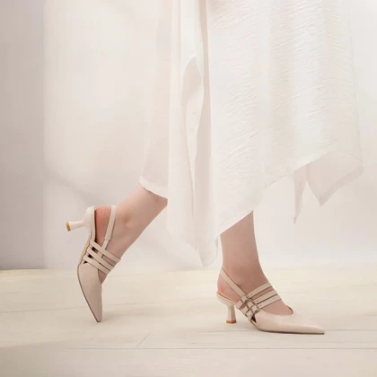 کفش پاشنه‌بلند زنانه مدل سه بند کد 1756