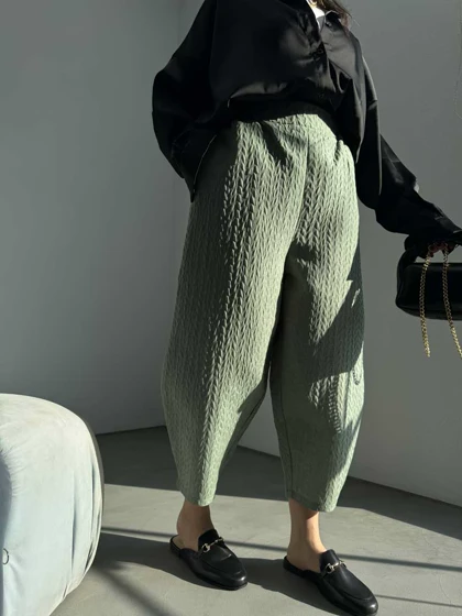 شلوار خمره ای طرحدار