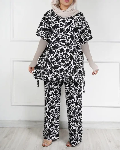 بلوز شلوار نخی مریم گلی 2050