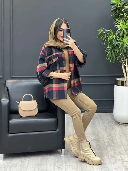 شکت چهارخونه آستین پاگن