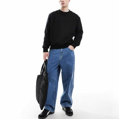 شلوار جین بگ استایل bershka بدون جنسیت کد 404