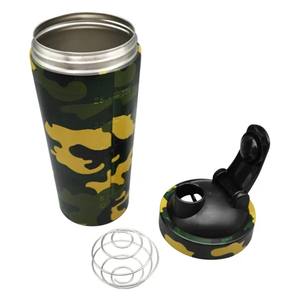 شیکر استیل ورزشی یک تیکه گوریلا مدل Army-402P350 ظرفیت 0.74 لیتر