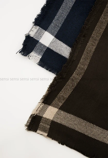 شال بافت موهری حاشیه‌دار کد1004703