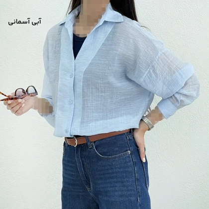 شومیز زنانه شیشه ای یقه مردانه | آی بولک