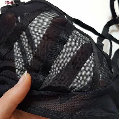 ست شورت و نیم‌تنه زنانه فانتزی مدل بدون فنر توری مشکی کد 4685-4120