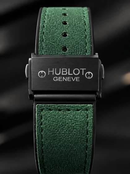 ساعت مچی مردانه هابلوت Hublot اسکلتون سبز یشمی | بدنه سرامیک مات کد 8702