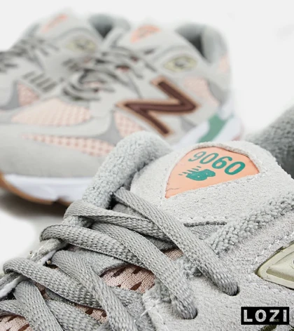 کفش کتانی مردانه و زنانه طوسی گلبهی NEW BALANCE 9060 مدل 2156