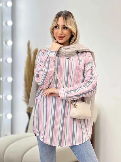شومیز راه راه دو جیب
