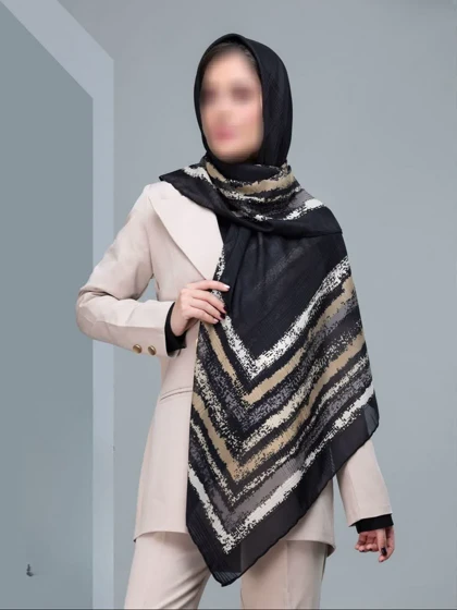 روسری نخی گارزا لبه دست دوز کد 297