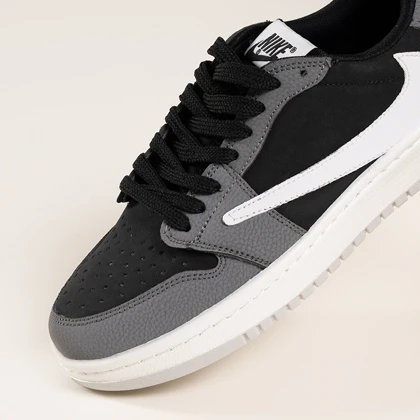 جردن وان ترویس اسکات طوسی مشکی زنانه (Nike Air Jordan 1 x Low Travis Scott Black Gray) کد 2336
