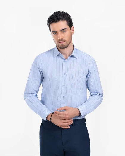 ام کی کالکشن پیراهن آستین بلند mk-26370-blue
