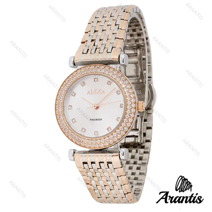 ساعت الکسا Premier 0105 زنانه دورنگ رزگلد نقره ای دورنگین w-10111