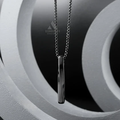 گردنبند مردانه مینیمال Twisted Bar Necklace KS