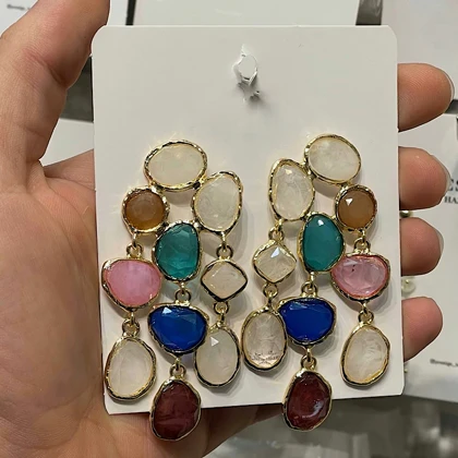 گوشواره زنانه کریستالی کد 896