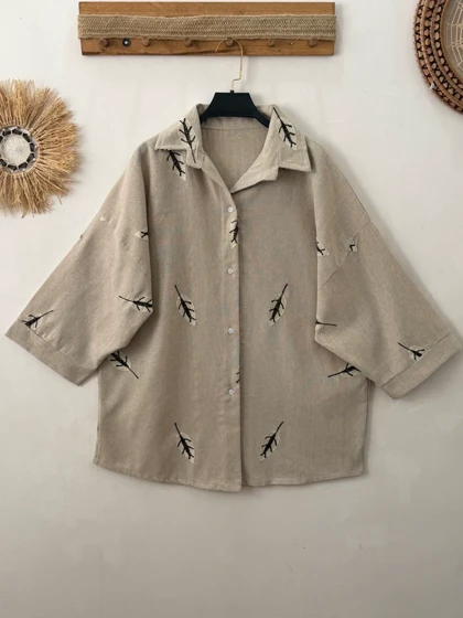 شومیز باکسی خامه دوزی زنانه کد 4030208