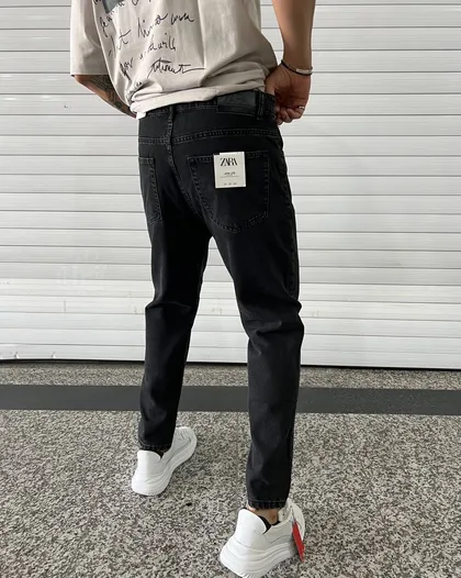شلوار استریت استایل دودی ساده ZARA