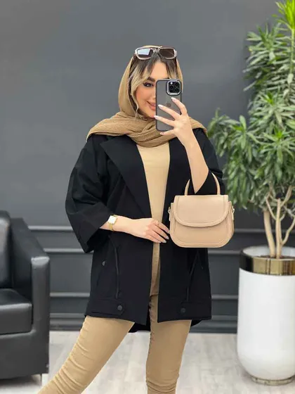 مانتو لینن بند نما جیب دکمه