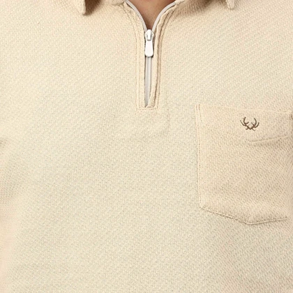 پولوشرت نیم زیپ حصیری مردانه مدل 6511648