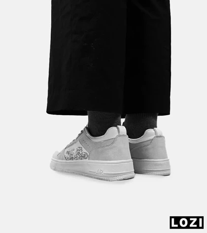 کفش کتانی مردانه طوسی سفید NIKE AirForce Draw