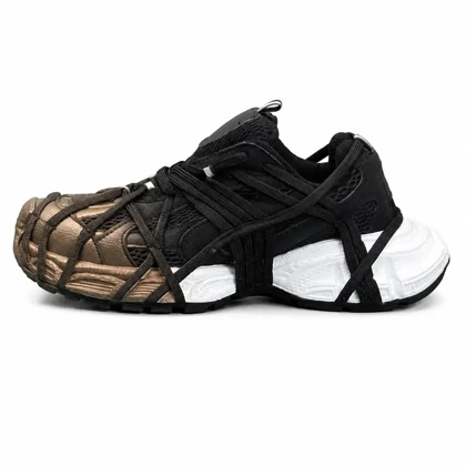 کفش کتانی مردانه مدل بالنسیاگا اسپایدر کاستوم مشکی قهوه ای BALENCIAGA SPIDE