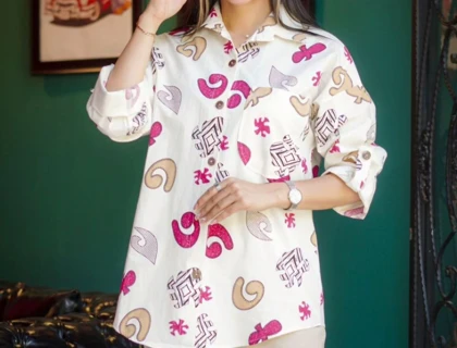 مانتو زنانه لینن طرح دار